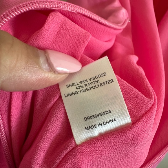 NWT Meshki Claire Satin Drape Back Maxi Dress with Split - Pink Size XL - Picture 8 of 8